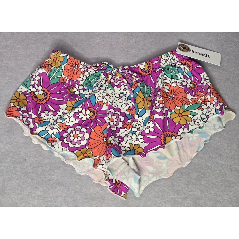 HURLEY Women's Retro Flower Print  Swim Shorts  SZ XS Cover Up NWT